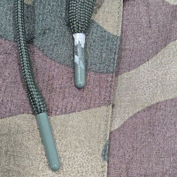 Adidas Trefoil Windbreaker Jacket L Camo Full Zip Hoodie Cropped Baggy Gorpcore‎ - Picture 14 of 16